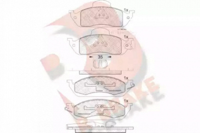 R BRAKE rb1276 -  Комплект тормозных колодок, дисковый тормоз